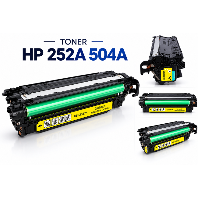 Toner HP 252A 504A YELLOW do drukarek HP  Color LaserJet CM3530 CP3525dn (CE252A)